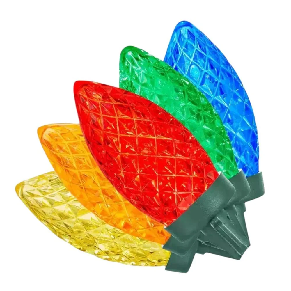 100 Count Multi-Colored Faceted C9 LED Lights Home Accents Holiday Home Depot